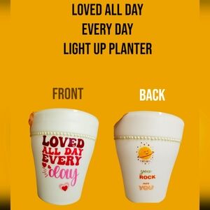 Loved All Day Everyday Color Changing Light Up Planter - NWOB